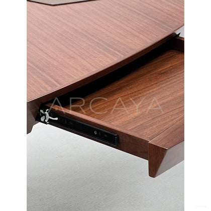 Italian Curved Solid Wood Executive Desk - scene
