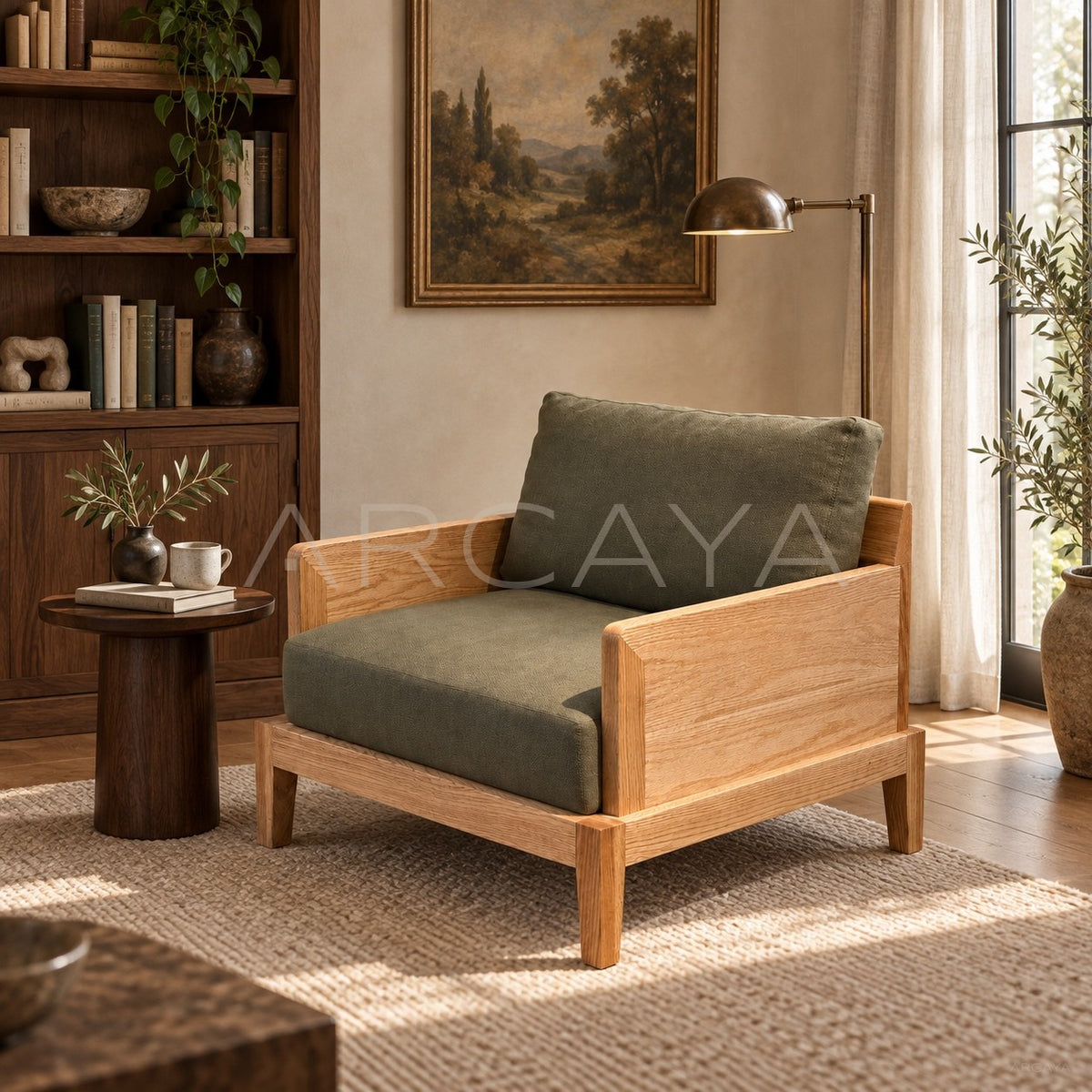 Kade Wood Lounge Chair in detail