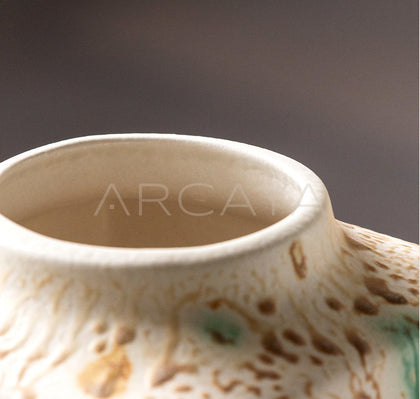 Vintage Kiln Glaze Speckled Ceramic Vase - scene