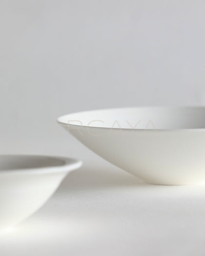 Sunxun Collab White Porcelain Conical Bowl Plate - scene