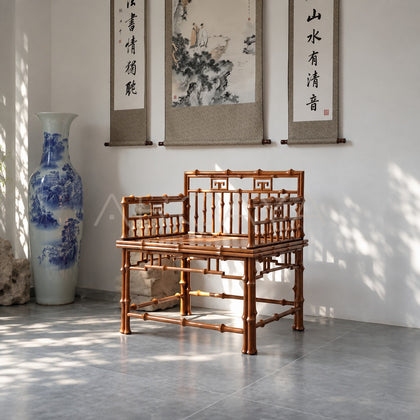 Fretwork Low Back Bamboo Armchair - main
