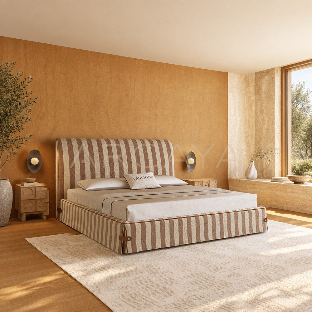 Vintage Stripe Linen Bed - main