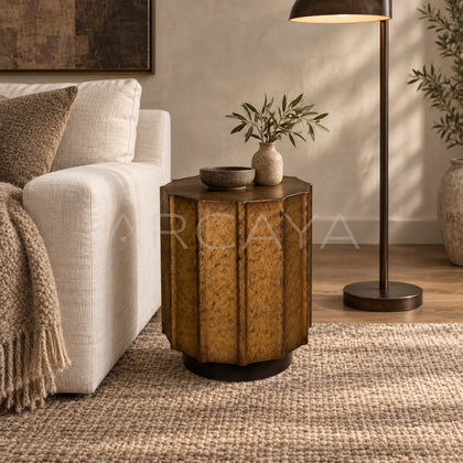 Patina Metal Side Table - scene