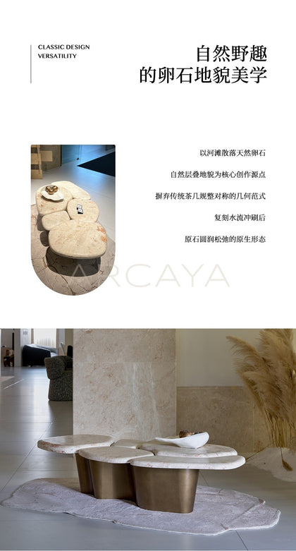 Pebble Landform Art Coffee Table - scene