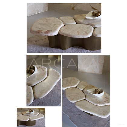 Pebble Landform Art Coffee Table - scene