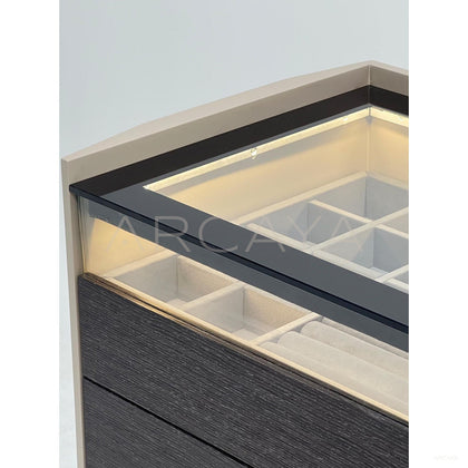 Eight Drawer Lighted Jewelry Cabinet - scene