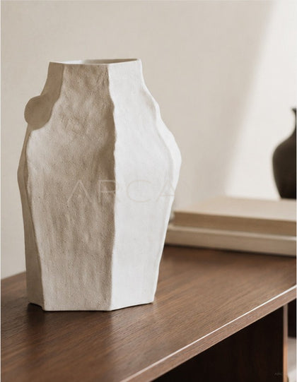 Wabi Sabi Textured Plain White Vase Entryway - scene