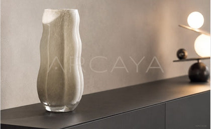 French Mid Century Glass Vase - scene