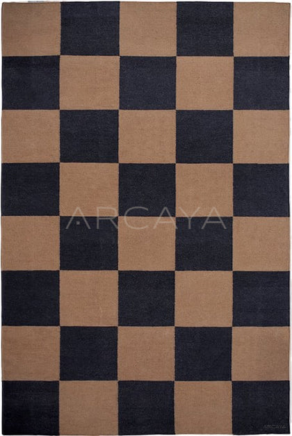 Black Camel Checkerboard Rug Dsm P036 C03 - scene