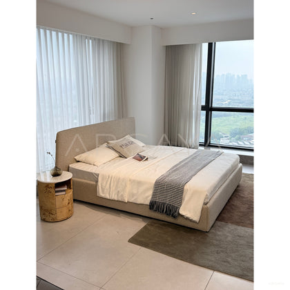 Minimalist Cotton Linen Bed - scene
