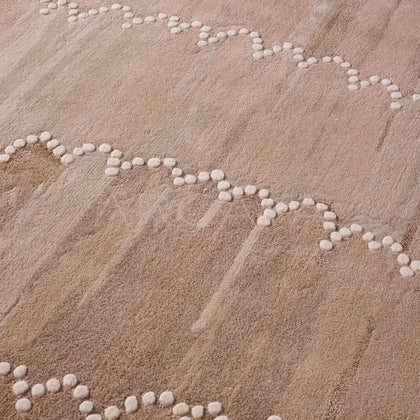 Light Khaki Wave Pattern Rug - scene