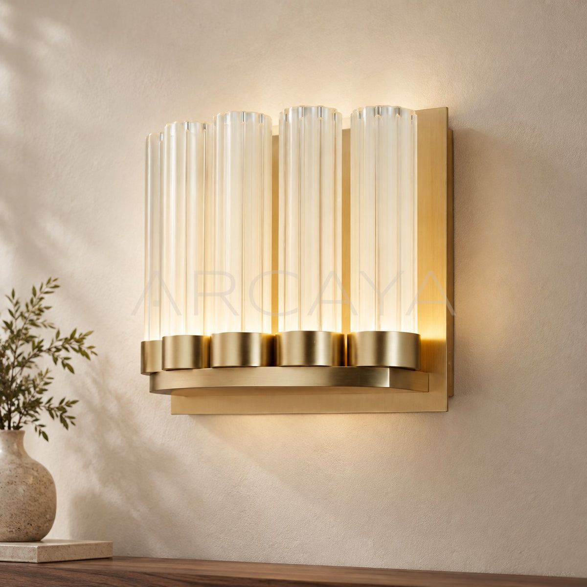 Gold Vertical Crystal Wall Light 3071 - main