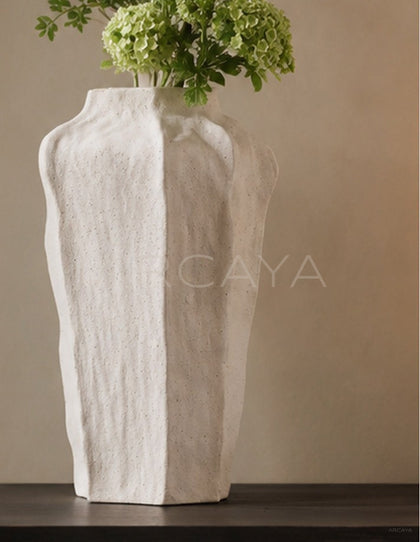 Wabi Sabi Textured Plain White Vase Entryway - scene