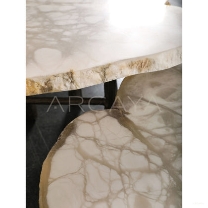 Cloud Marble Nesting Coffee Table - scene