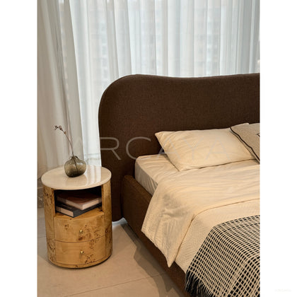 Curved Cotton Linen Bed Large - scene