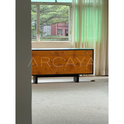 Mid Century Burl Veneer Cabinet - scene