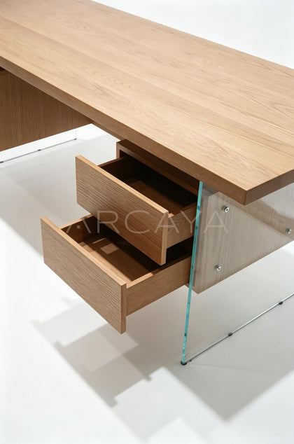 Modernist Glass Desk - detail