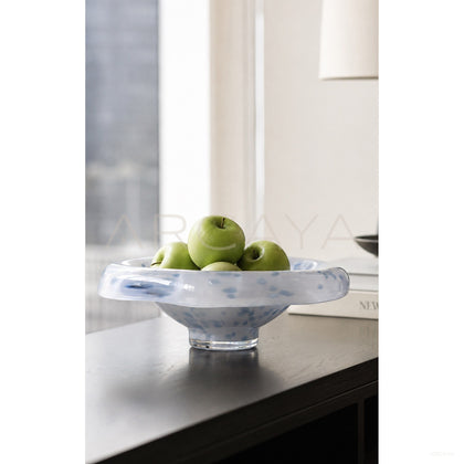 Handmade Glazed Glass Fruit Bowl - scene