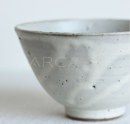 Sunxun Collab White Swirl Stoneware Conical Bowl - scene