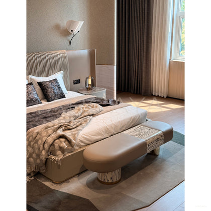 Wide Headboard Queen Bed - scene