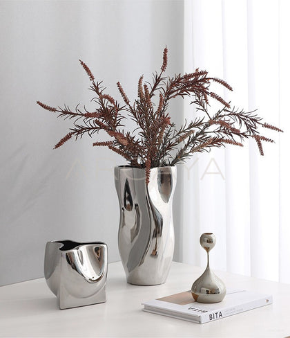 Silver Plated Metal Art Vase - scene