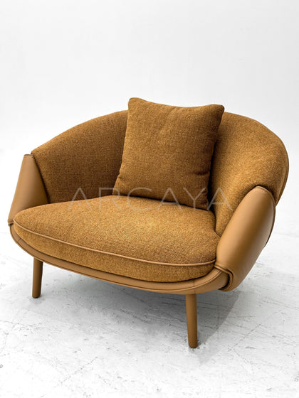 Two Tone Material Lounge Chair - scene