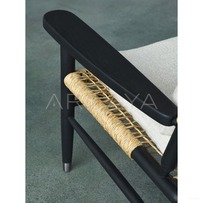 Oak Light Brushed Rattan Armchair - scene