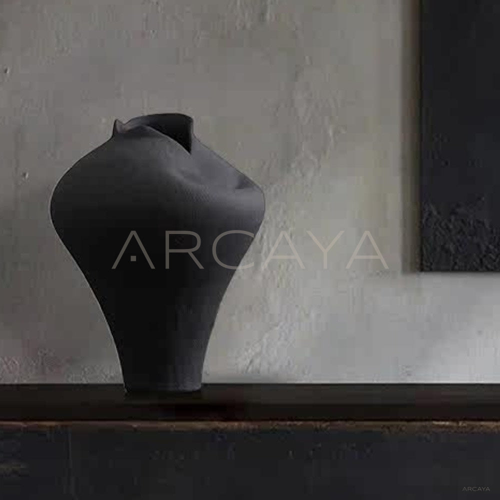 Black Jingdezhen Large Ceramic Jar Vase - main