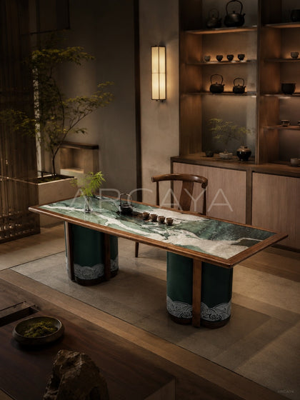 Daze Patek Jade Stone Tea Table - scene