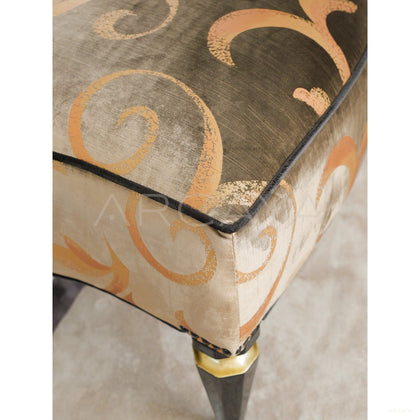 Gilded Brocade Wood Carved Oriental Chair - scene