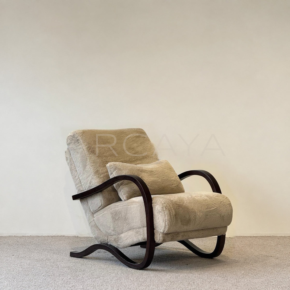 Mid Century Sherpa Lounge Chair New - main