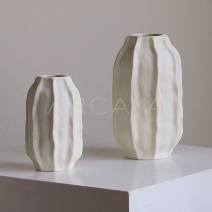 Wabi Sabi White Ceramic Vase - main