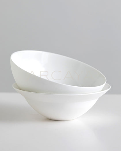 Sunxun Collab White Porcelain Wide Soup Bowl - scene