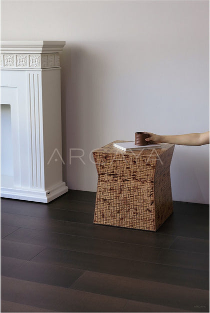 Bamboo Craft Mobile Side Table Stool - scene