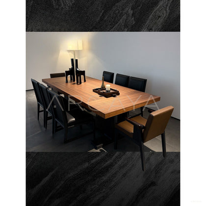 Dark Wood Grain Quiet Piece — Dining Table - scene