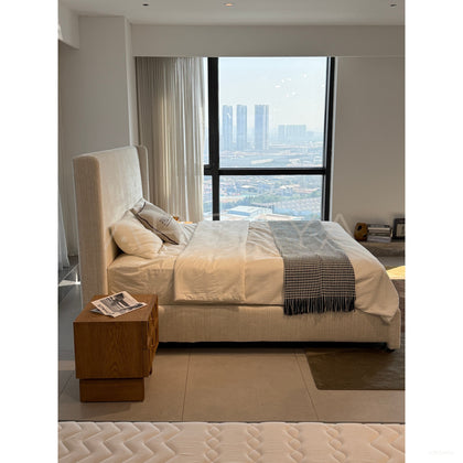 High Headboard Fabric Bed - scene