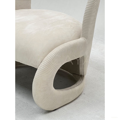 Ring Pleated Suede Art Lounge Chair - scene