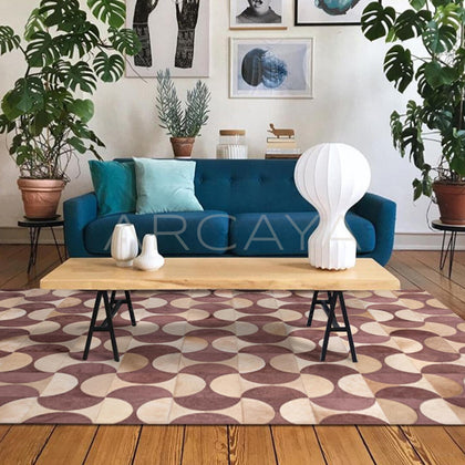 Patchwork Cowhide Rug - scene