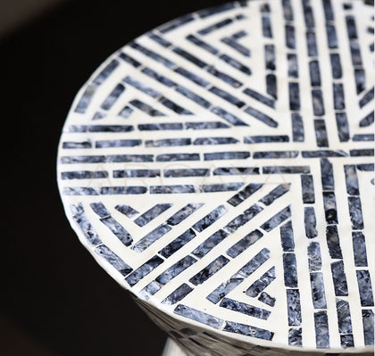 Shell Inlay Mobile Side Table - scene