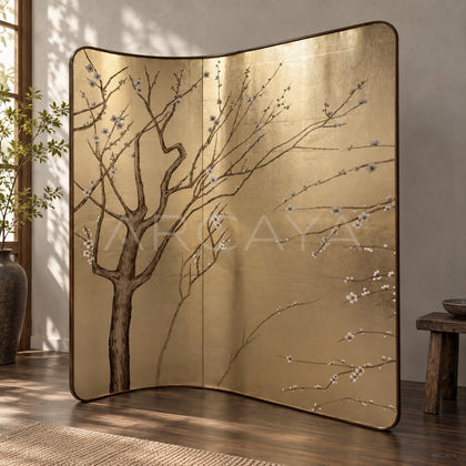 Reflective Gold Leaf Folding Screen - main