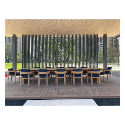 Burmese Teak Outdoor Long Table - scene