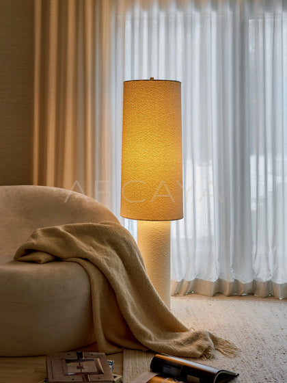 Straight Cylinder Fabric Floor Lamp - scene