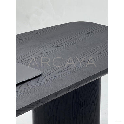 Smoked Black Bentwood Three Drawer Mobile Cabinet Desk - scene