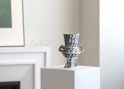 Dadan Hand Painted Double Ear Vase 2 - scene