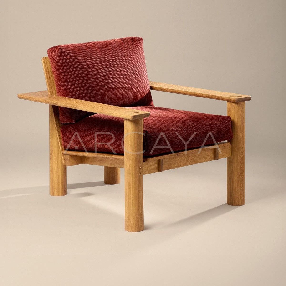 Yiduo Red Ark Solid Wood Lounge Chair - main