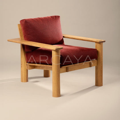 Yiduo Red Ark Solid Wood Lounge Chair - main