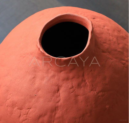 Vintage Red Clay Hand Pinched Vase - scene