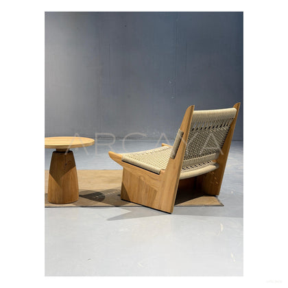 Mid Century Teak Outdoor Lounge Chair - scene