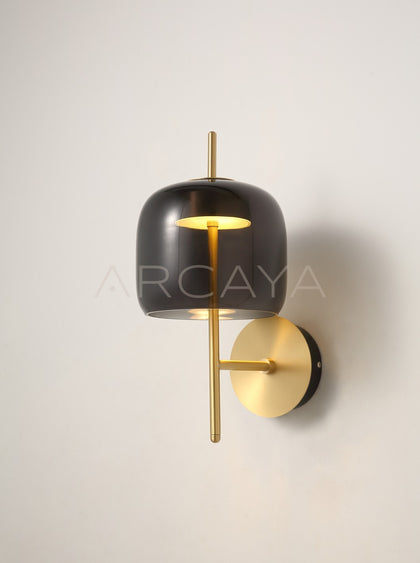 Smoked Glass Bell Wall Light 80532 - scene