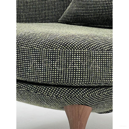 Green Dot Weave Walnut Leg Lounge Chair - scene